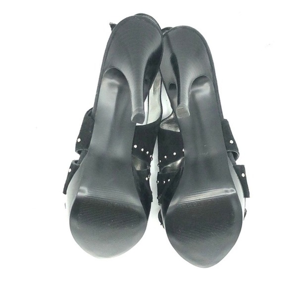 Marc Fisher Teron Slingback Heels 9.5 M Black Suede - Picture 5 of 8